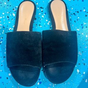 Gianvito Rossi black Sude  slides
